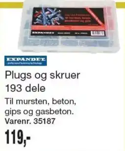 Harald Nyborg Expandet plugs og skruer tilbud