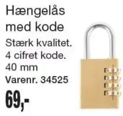 Harald Nyborg Hængelås med kode tilbud