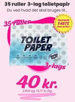 Hi five 35 ruller 3-lag toiletpapir tilbud
