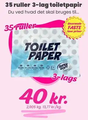 35 ruller 3-lag toiletpapir