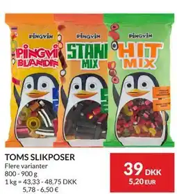 Nielsen's Discount TOMS SLIKPOSER tilbud