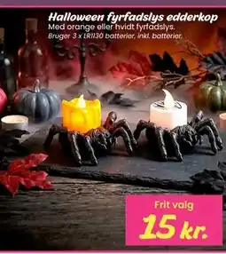 Hi five Halloween fyrfadslys edderkop tilbud