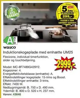 Harald Nyborg Induktionskogeplade med emhætte UM25 tilbud