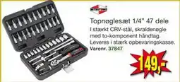 Harald Nyborg Topnøglesæt 1/4” 47 dele tilbud