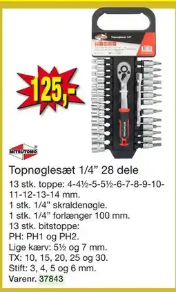 Harald Nyborg Topnøglesæt 1/4” 28 dele tilbud