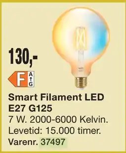 Harald Nyborg Smart Filament LED E27 G125 tilbud