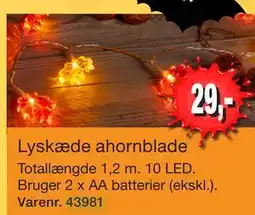 Harald Nyborg Lyskæde ahornblade tilbud