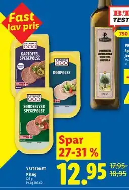 Lidl 3 STJERNET Pålæg tilbud