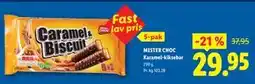 Lidl MISTER CHOC Karamel-kiksebar tilbud