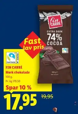 Lidl FIN CARRÉ Mørk chokolade tilbud
