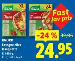 Lidl KNORR Lasagne eller lasagnette tilbud