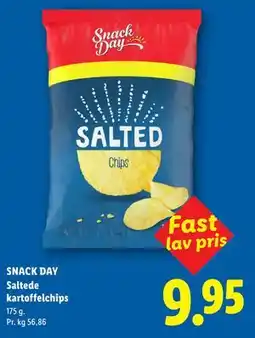 Lidl SNACK DAY Saltede kartoffelchips tilbud