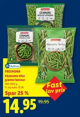Lidl FRESHONA Edamame eller grønne bønner tilbud