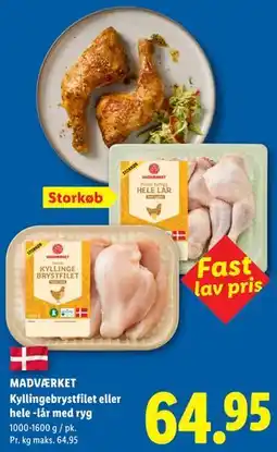 Lidl MADVÆRKET Kyllingebrystfilet eller hele -lår med ryg tilbud