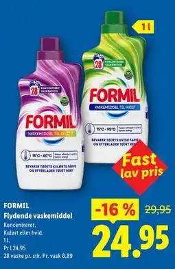 Lidl FORMIL Flydende vaskemiddel tilbud