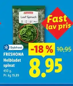 Lidl FRESHONA Helbladet spinat tilbud