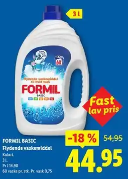 Lidl FORMIL BASIC Flydende vaskemiddel tilbud