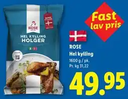 Lidl ROSE Hel kylling tilbud