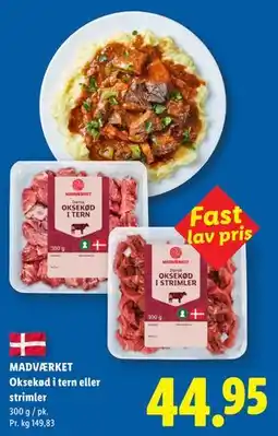Lidl MADVÆRKET Oksekød i tern eller strimler tilbud
