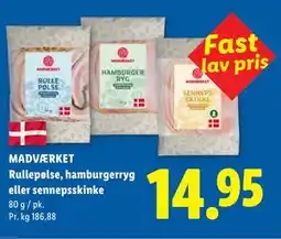 Lidl MADVÆRKET Rullepølse, hamburgerryg eller sennepsskinke tilbud