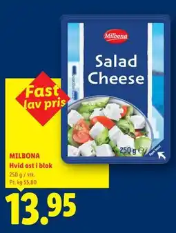 Lidl MILBONA Hvid ost i blok tilbud