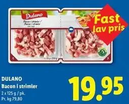 Lidl DULANO Bacon i strimler tilbud