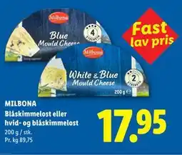 Lidl MILBONA Blåskimmelost eller hvid- og blåskimmelost tilbud