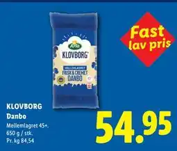 Lidl KLOVBORG Danbo tilbud