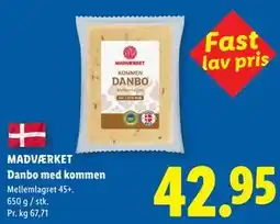 Lidl MADVÆRKET Danbo med kommen tilbud