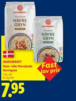 Lidl MADVÆRKET Grov- eller finvalsede havregryn tilbud