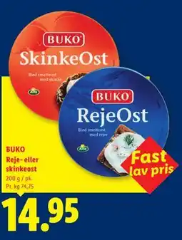 Lidl BUKO Reje- eller skinkeost tilbud