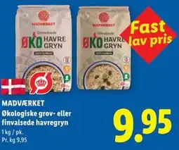Lidl MADVÆRKET Økologiske grov- eller finvalsede havregryn tilbud