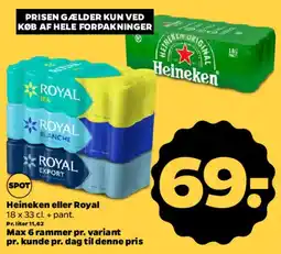 Netto Heineken eller Royal (øl) tilbud