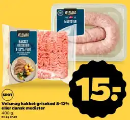 Netto Velsmag hakket grisekød / dansk medister tilbud