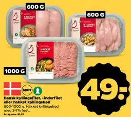 Netto Dansk kyllingefilet / hakket kyllingekød tilbud