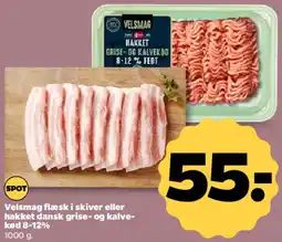 Netto Velsmag flæsk i skiver eller hakket dansk grise- og kalvekød tilbud
