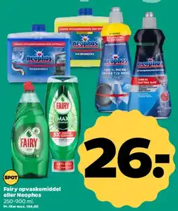Netto Fairy opvaskemiddel eller Neophos tilbud