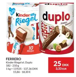 Nielsen's Discount Ferrero Kinder Riegel el. Duplo tilbud