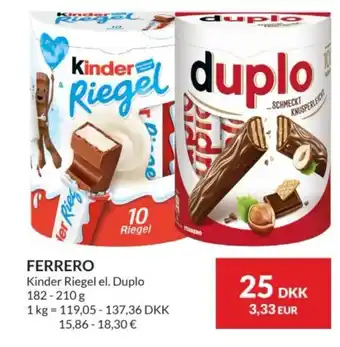 Ferrero Kinder Riegel el. Duplo