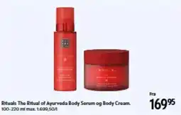 Matas Rituals The Ritual of Ayurveda Body Serum og Body Cream tilbud