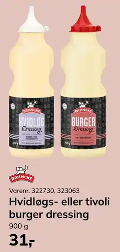 Dagrofa Food Service Bahncke hvidløgs- eller tivoli burger dressing tilbud