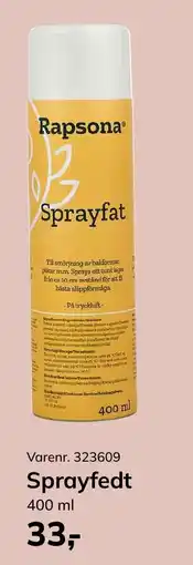 Dagrofa Food Service Rapsona Sprayfat tilbud