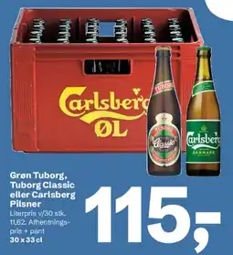 Let-Køb Grøn Tuborg, Tuborg Classic eller Carlsberg Pilsner tilbud