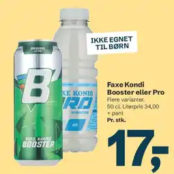 Let-Køb Faxe Kondi Booster eller Pro tilbud