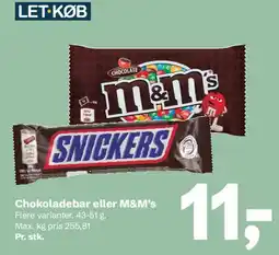Let-Køb Chokoladebar eller M&M's tilbud