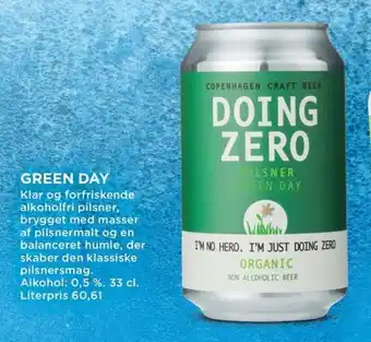 Copenhagen Craft Beer Doing Zero Pilsner Green Day