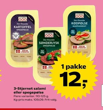 3-Stjernet salami eller spegepølse