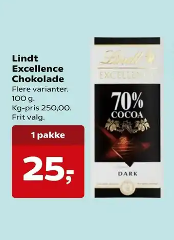 Dagli'Brugsen Lindt Excellence Chokolade tilbud