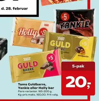 Dagli'Brugsen Toms Guldbarre, Yankie eller Holly bar tilbud