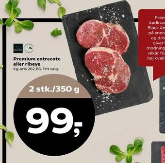 Kvickly Premium entrecote eller ribeye tilbud